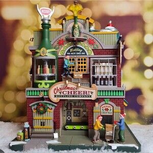 Lemax Village Cheer Bottling Company Pop Ceramic Christmas Village House Lights